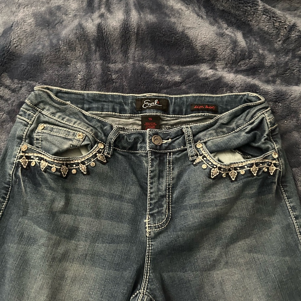 Embroidered Blue Jeans - Picture 2 of 3